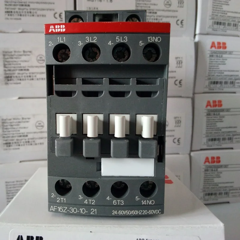 

ABB 3-ploe contactors AF series AC/DC 1NC 0r 1NO 50HZ/60HZ DC 20V~250V 16A 7.5kw AF16Z-30-10(1NO) AF16Z-30-01(1NC)