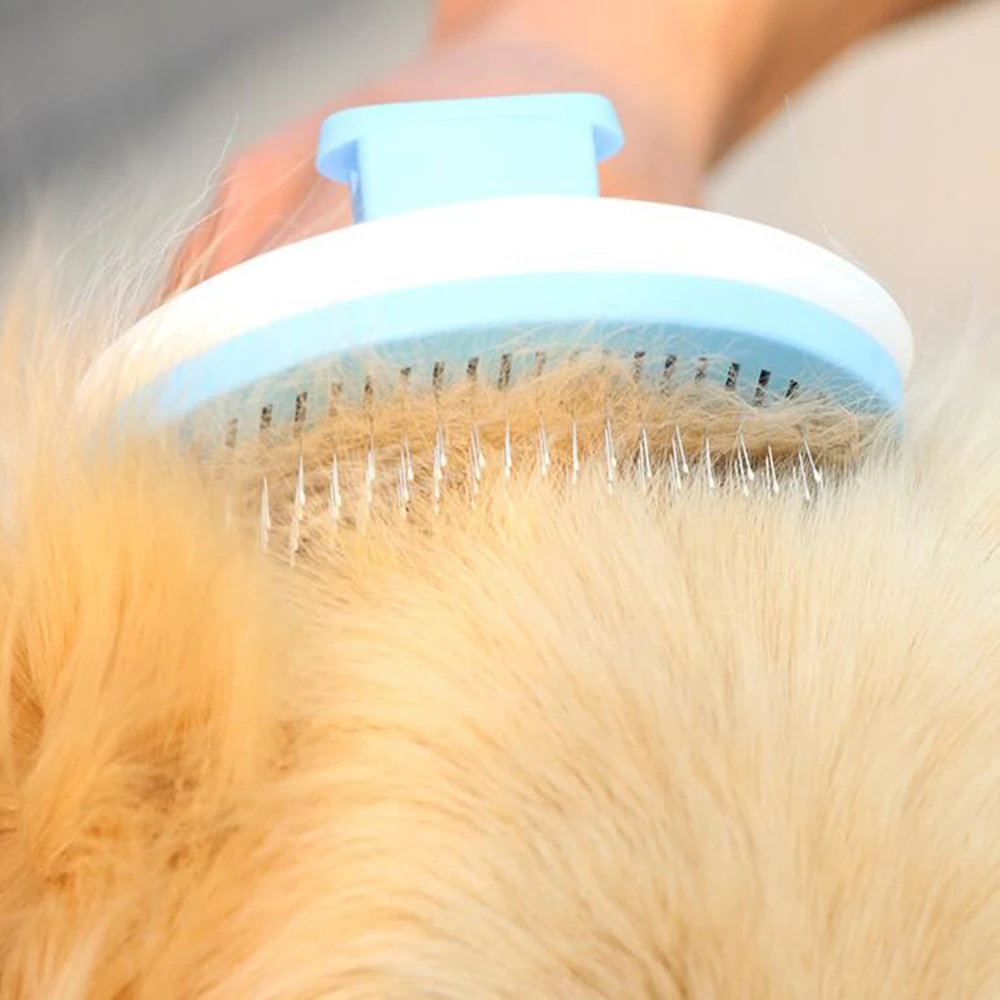 Dog Hair Removal Comb Grooming Brush Stainless Steel Cats Combs Automatic Non-slip Brushs for Dogs Cats Dog Brush