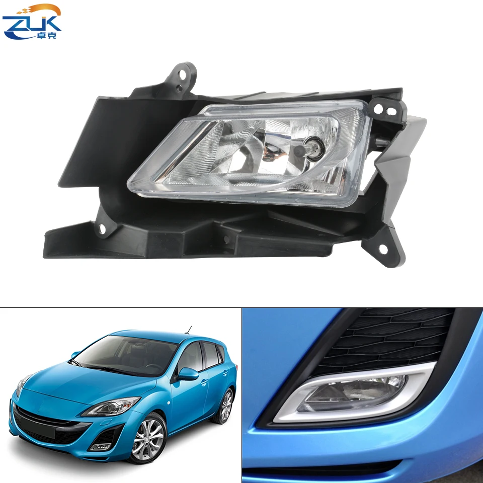 ZUK Front Bumper Fog Light Reflector Lamp For Mazda 3 M3 BL 2008 2009 2010 2011 2012 2013 Sedan Hatchback Foglight Foglamp