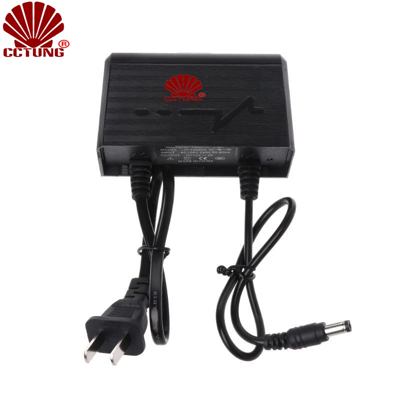 12V 2A Outdoor Waterproof CCTV Camera AC/DC Power Adapter for Security Engineering with 2.5mm Powr cable US/EU Plug Available