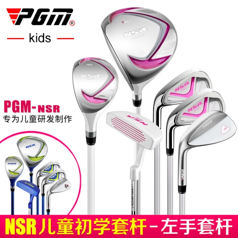 PGM Kids Golf NSR Clubs Set Junior Left Handed Stainless Steel Children Beginners Practice 6pcs Pole with Bag JRTG006 Wholesale