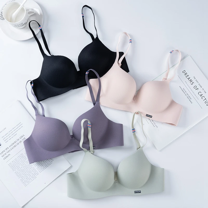 Sexy Deep U Cup Bras para mulheres, Push Up Lingerie, Bralette sem costura, íntimas de plunge sem encosto, roupa íntima feminina, 2021