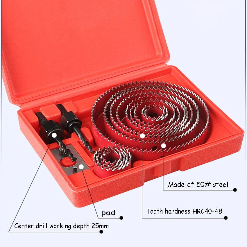 1 Set Woodworking Hole Opener Puncher Accessories Multi-functional Drill Bit Kit for PVC Board,Aluminum Plate,홀가공 Plastic