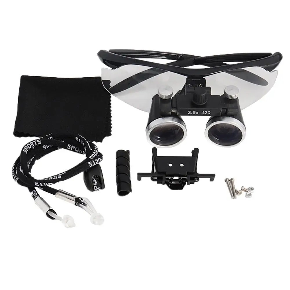Lupas dentales Binocular con luz LED para la cabeza, gafas quirúrgicas médicas, 2.5X/3.5X, 5W