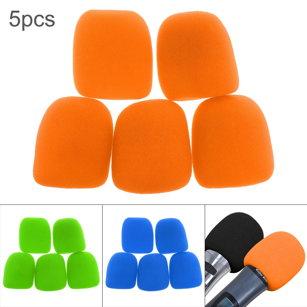 2 pezzi / 5 pezzi Accessori per microfono lavabili e traspiranti addensati universali Copertura in schiuma Copertura per microfono portatile