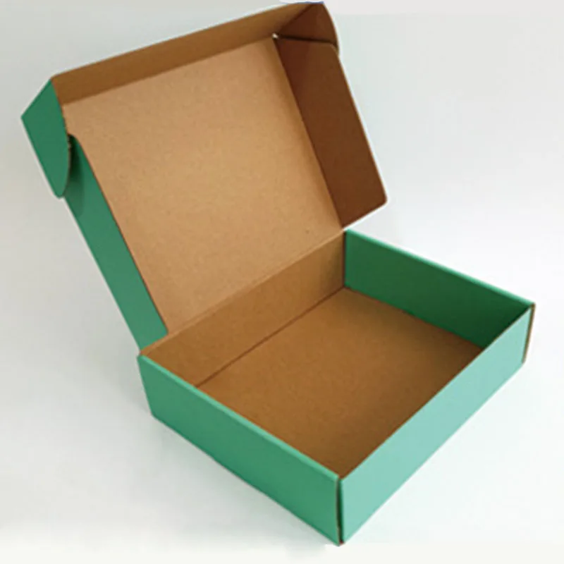 10Pcs Bright Green Paper Box 3 Layers Corrugated Boxes Jewelry Packaging Gift Box Logistics Express Box Mailers 5 Sizes