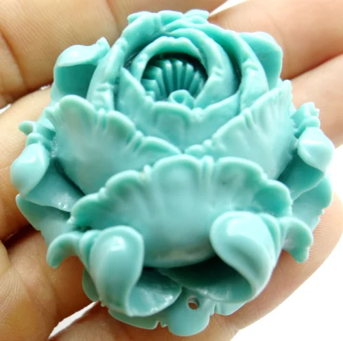 natural Chinese Organic Cinnabar Quartz crystal carve of flower charm Pendant for diy Jewelry making Necklace Accessories  A3