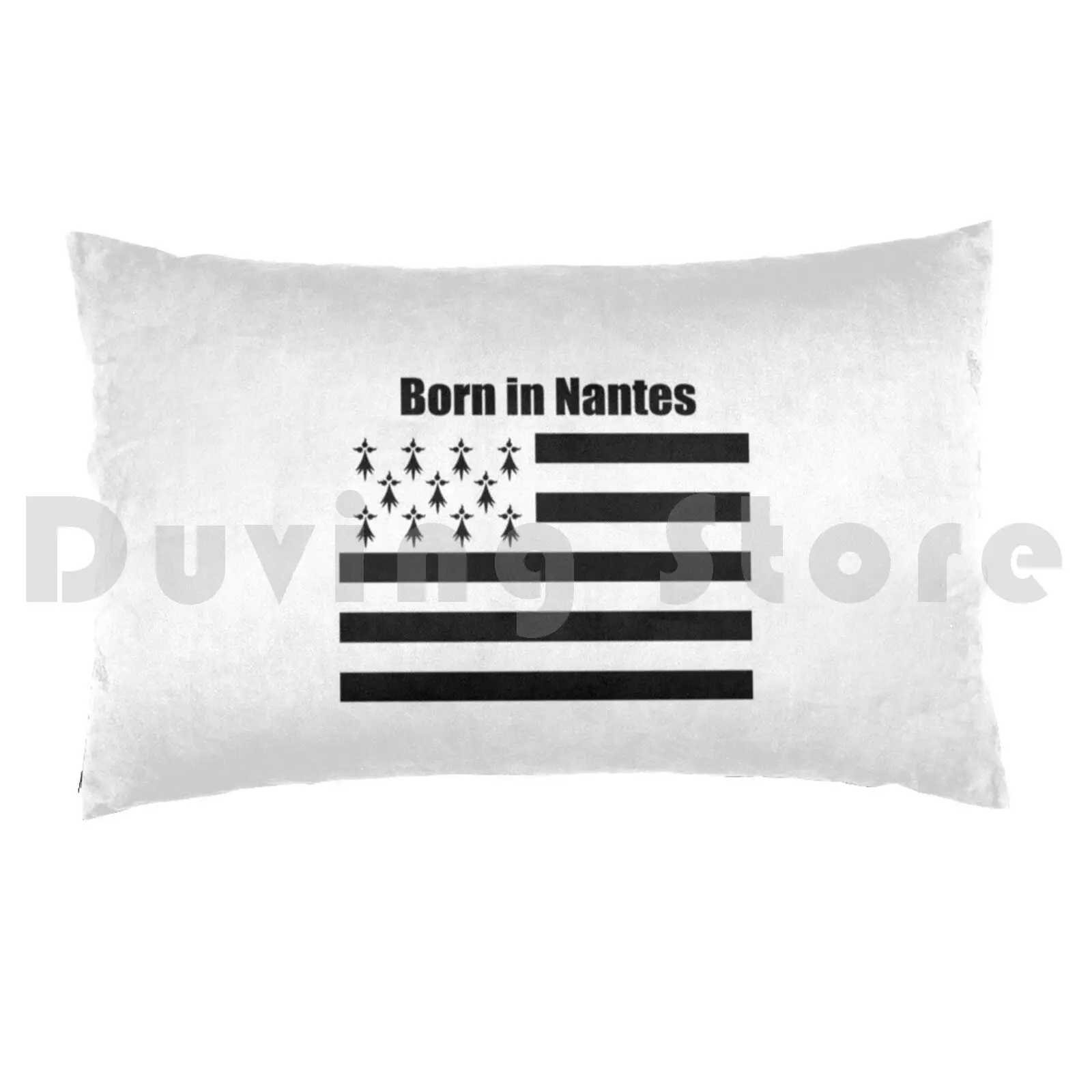 Born In Nantes Pillow Case DIY 50*70 Born In Nantes Nantes Born In Born In Breizh Breizh Bretagne France Black