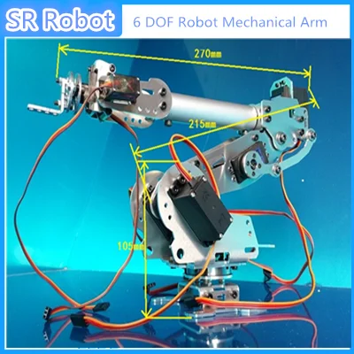 6 DOF Robot Mechanical Arm Manipulator Abb Model Industrial Robotic Clamp Kit Diy Tracked Crawler Caterpillar Rotationary