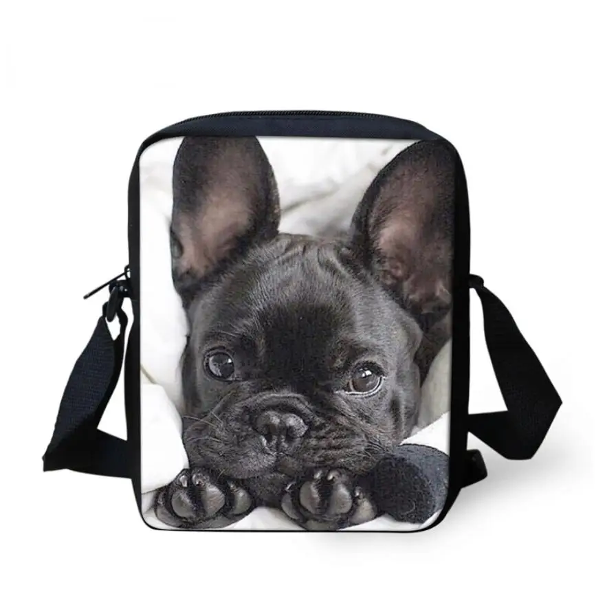 Shoulder Messenger Bags Women 3D French Bulldog Printing Handbags for Women Mini Size Kindergarten Bagpack Girls Book Bag