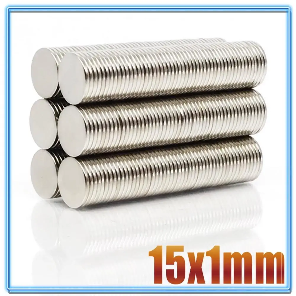 20~500Pcs N35 Round Magnet 15x1 15x1.5 15x2 15x3 15x5 Neodymium Magnet Permanent NdFeB Super Strong Powerful Magnets 15*2 15*3