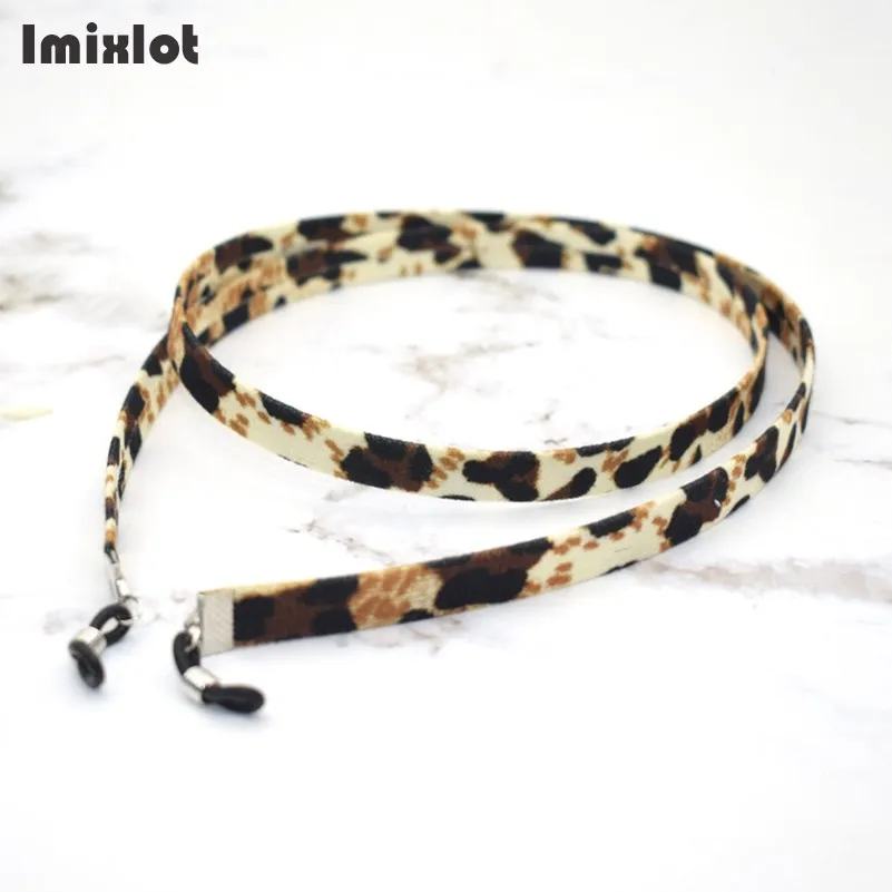 Wide Leopard Eyeglass Strap Faux Leather Sunglasses Lanyard Necklace Outdoor Sports Glasses String Rope Band Eyewear Accessories