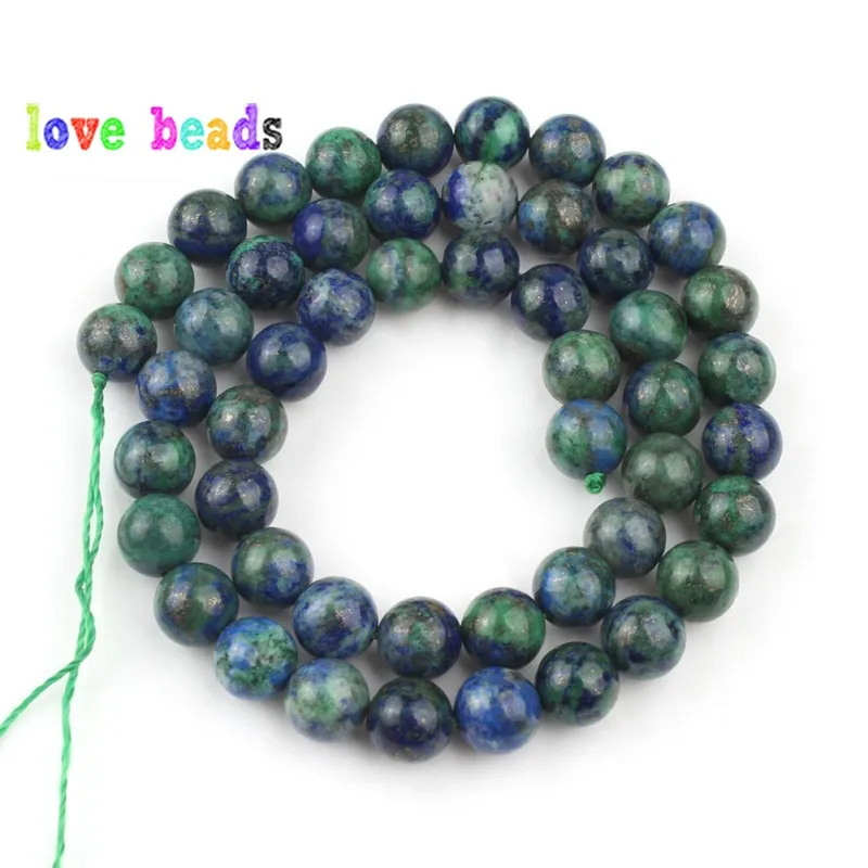 AAA Natural Stone Azurite Lapis Lazuli Malachite Round Loose Beads for DIY Bracelet Necklace Jewelry Making 15\