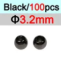 100 unidades de 3.2 mm, color negro