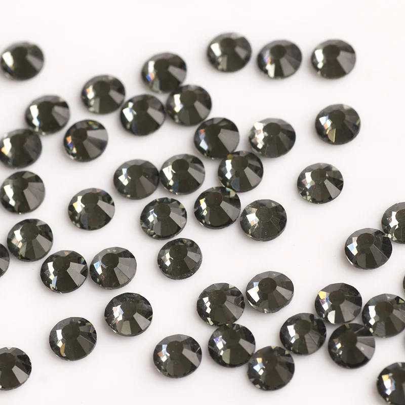 YANRUO 2058HF Black Diamond Crystal Grey Strass Stones Hotfix Dekorative Kleidung Wärmeübertragung Handarbeit Glas – Detail 8