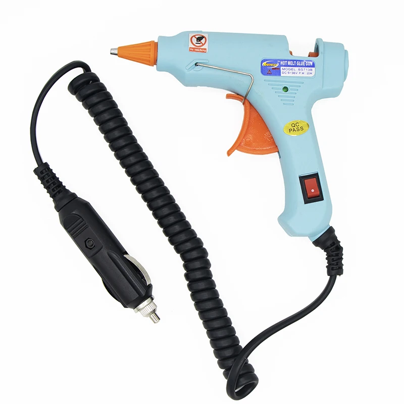 12V 24V 20W Hot Melt Glue Gun Car Cigarette Lighter Battery Clip Automotive Sheet Metal Dent Repair Tool with 10pcs Glue Stick