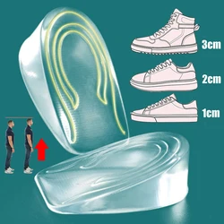 Plantillas de Gel de silicona para mujer y hombre, medias plantillas para elevar el talón, fascitis Plantar, aumento de altura