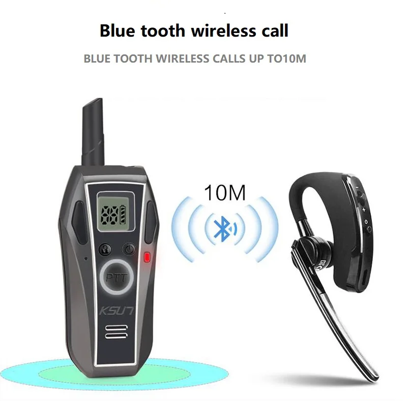 Handheld Portable Mini Bluetooth-Compatible Walkie Talkie VOX Handy Two Way Radio Life Radio Wireless Set  Intercom KSUN V8