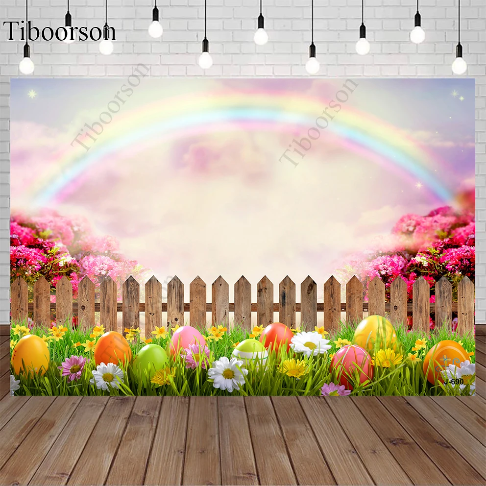 

Easter Photography Rabbits Eggs Wooden Backgrounds Party Backdrop Rainbow Carrots Flowers Grass Sky Fence Daisy Banners