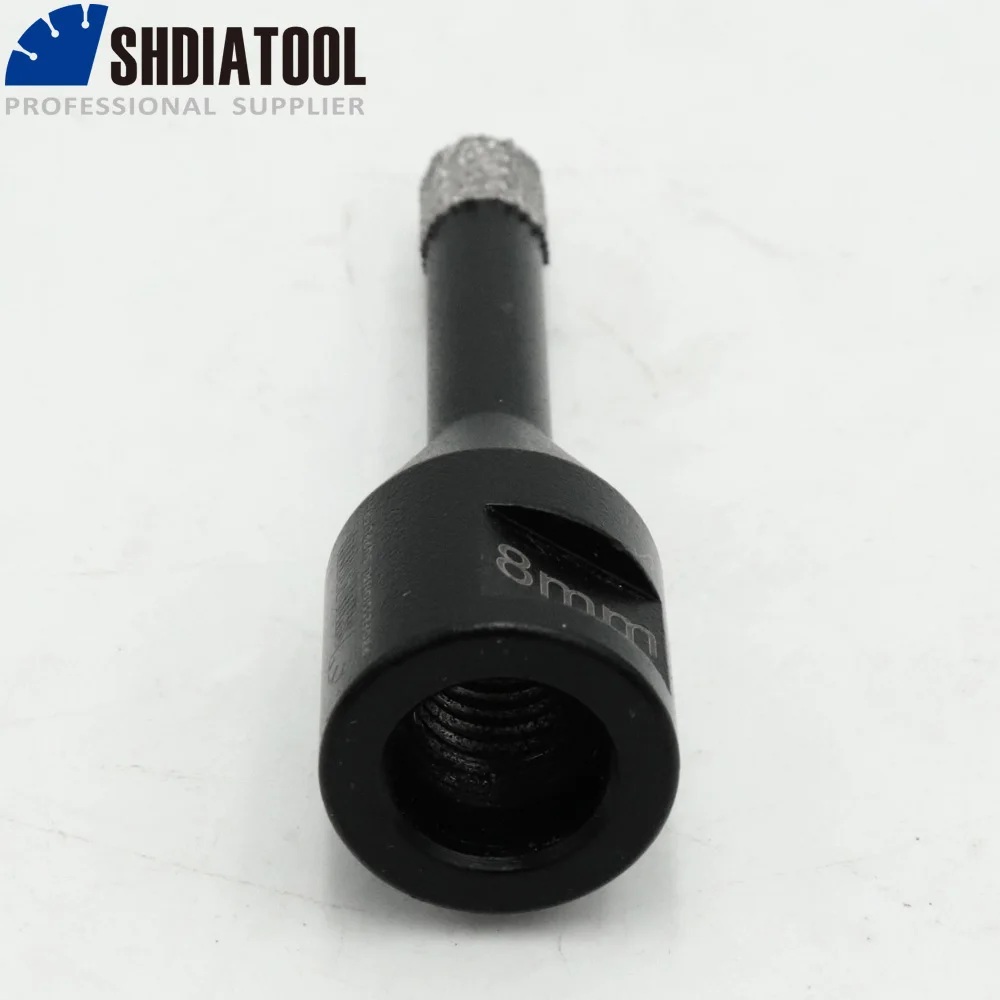 Shdiatool brocas de diamante soldadas a vácuo seco m10, pontas de perfuração, granito, serra de orifício de mármore, coroa de telha de porcelana