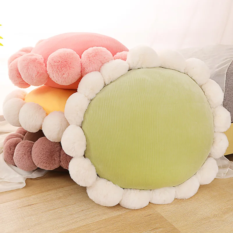 Big rabbit fur ball pillow plush toy plush pillow sofa soft cushion cushion plush toy cushion cushion child floor mat