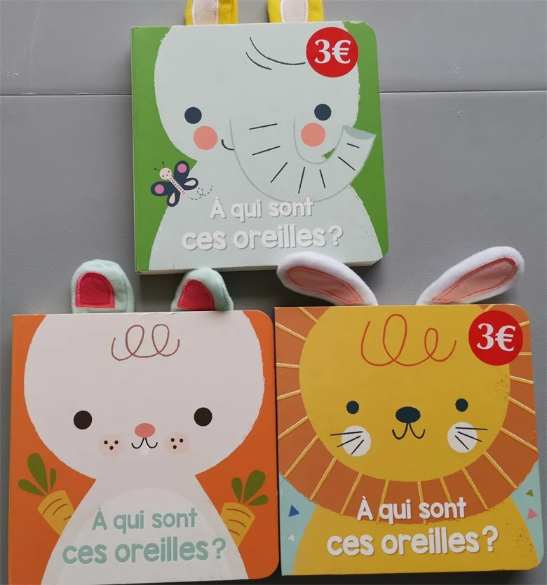 

1 Book Parent Child Kids French Early Education Enlightenment Animal Guess Game Cardboard Book Age 0-3