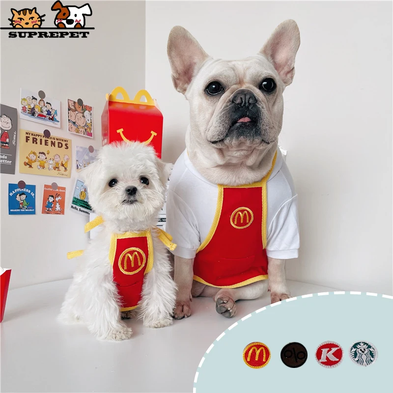 SUPREPET Cute Cafe Work Kitten Clothes Dog Bib Apron Pet Saliva Towel Cat Saliva Towel Puppy Bibs Pet Clothing Cat Assessoires