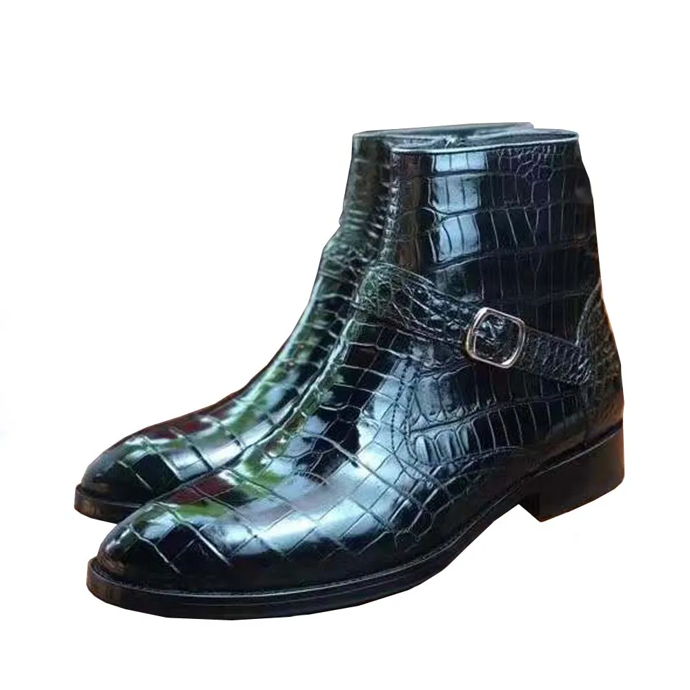 

yingshang 2022 new arrival men crocodile boots male crocodile leather boots buck cow leather sole cow inside classics high-end