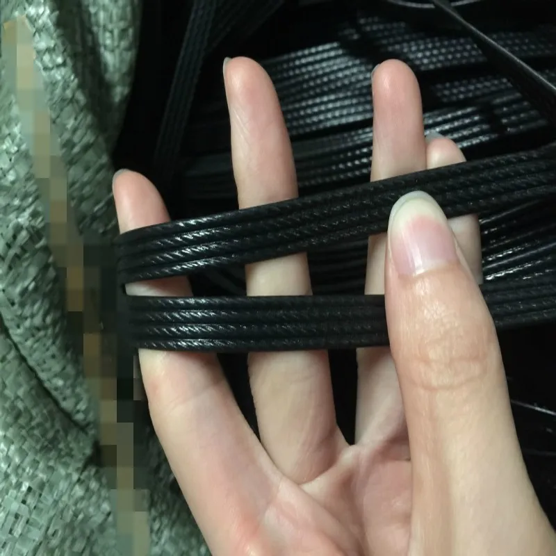 

500G 60M Black Four lines Synthetic Plastic Rattan Weaving Material Plastic Knit Repair Chair Table PE Rattan