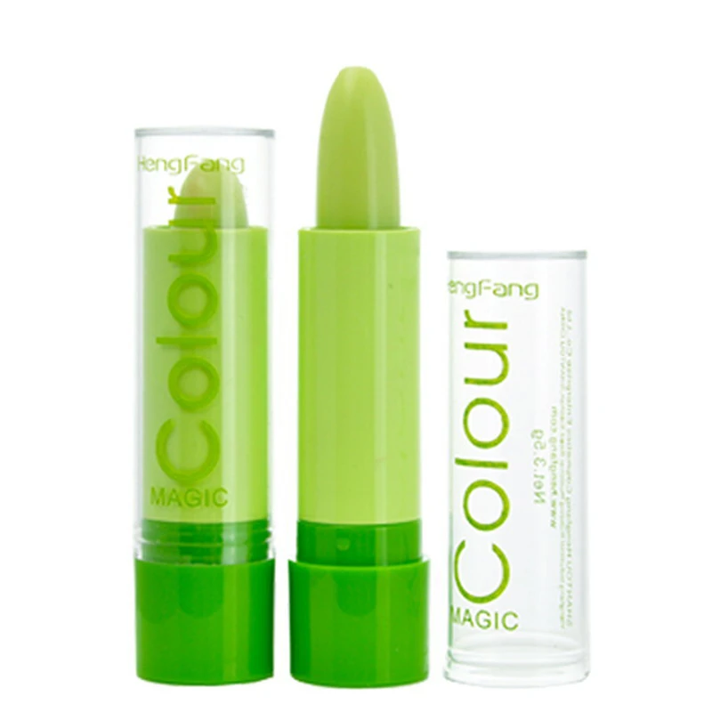 Aloe Veraลิปสติกอุณหภูมิสีเปลี่ยนAloe Vera Lip Balmยาวนานบำรุงปกป้องริมฝีปากMakeup