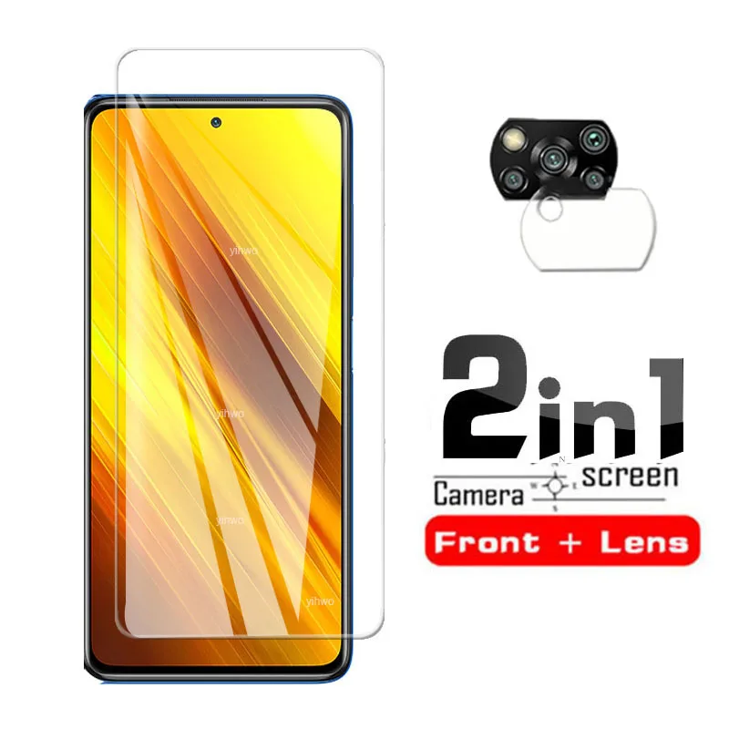 2in1 camera lens screen protector protective glass For xiaomi poco x3 Glass xiomi xaomi xiami mi poco x3 x 3 3x NFC pocox3 Film