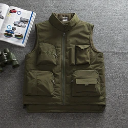 Autumn Men's Military Tactical Vest OutdoorsTravel Fishing Climbing Sport Photography Multi-pocket Cotton Women's Warm Waistcoat