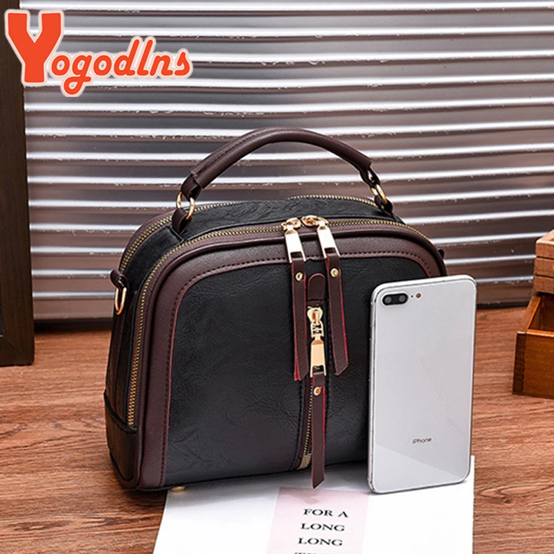 Yogodlns torby Crossbody dla kobiet PU skóra nowa wysokiej jakości moda damska jednokolorowa torba damska designerska torba na ramię — zdjęcie 6