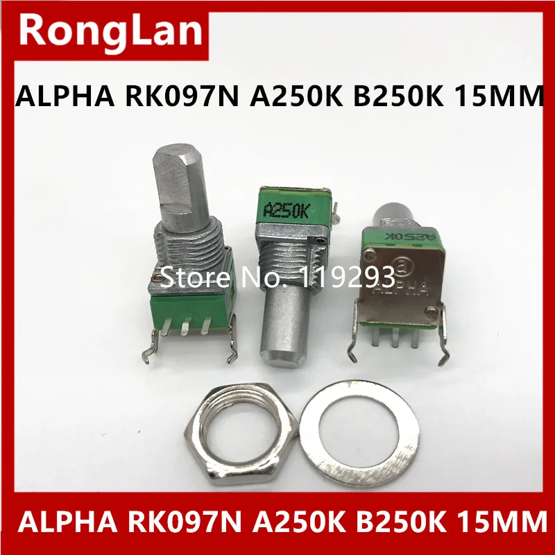 

Taiwan ALPHA RK097N type single handle long sleeve 15MMF potentiometer A250K-10PCS/LOT