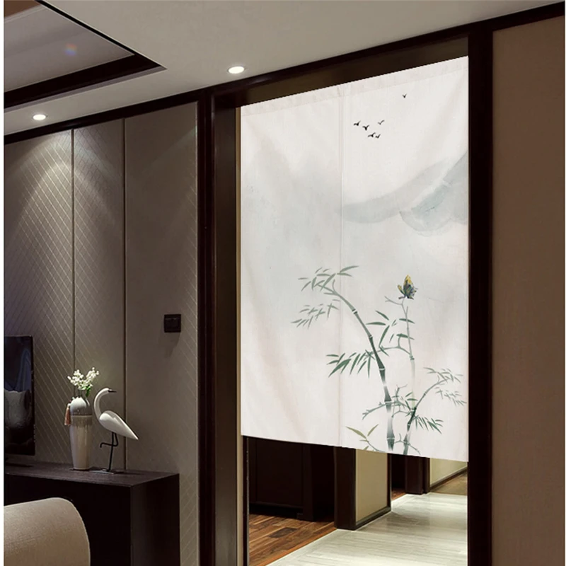 Chinese style door curtain partition bamboo window curtain Japan home decoration bedroom living study room kitchen household