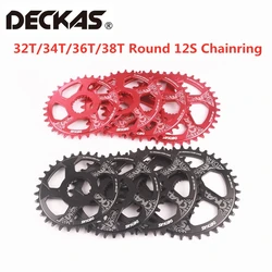 DECKAS 1X12 Geschwindigkeit Runde Oval Kettenblatt Für shimano M6100 M7100 M8100 M9100 Kohlenstoff-kurbelgarnitur MTB Bike Fahrrad Center Lock 30T 32T 34T 36T