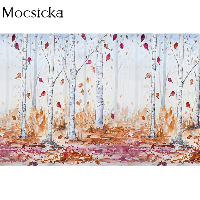Mocsicka outono fotografia fundo crepúsculo floresta decídua decoração adereços criança retrato foto pano de fundo estúdio
