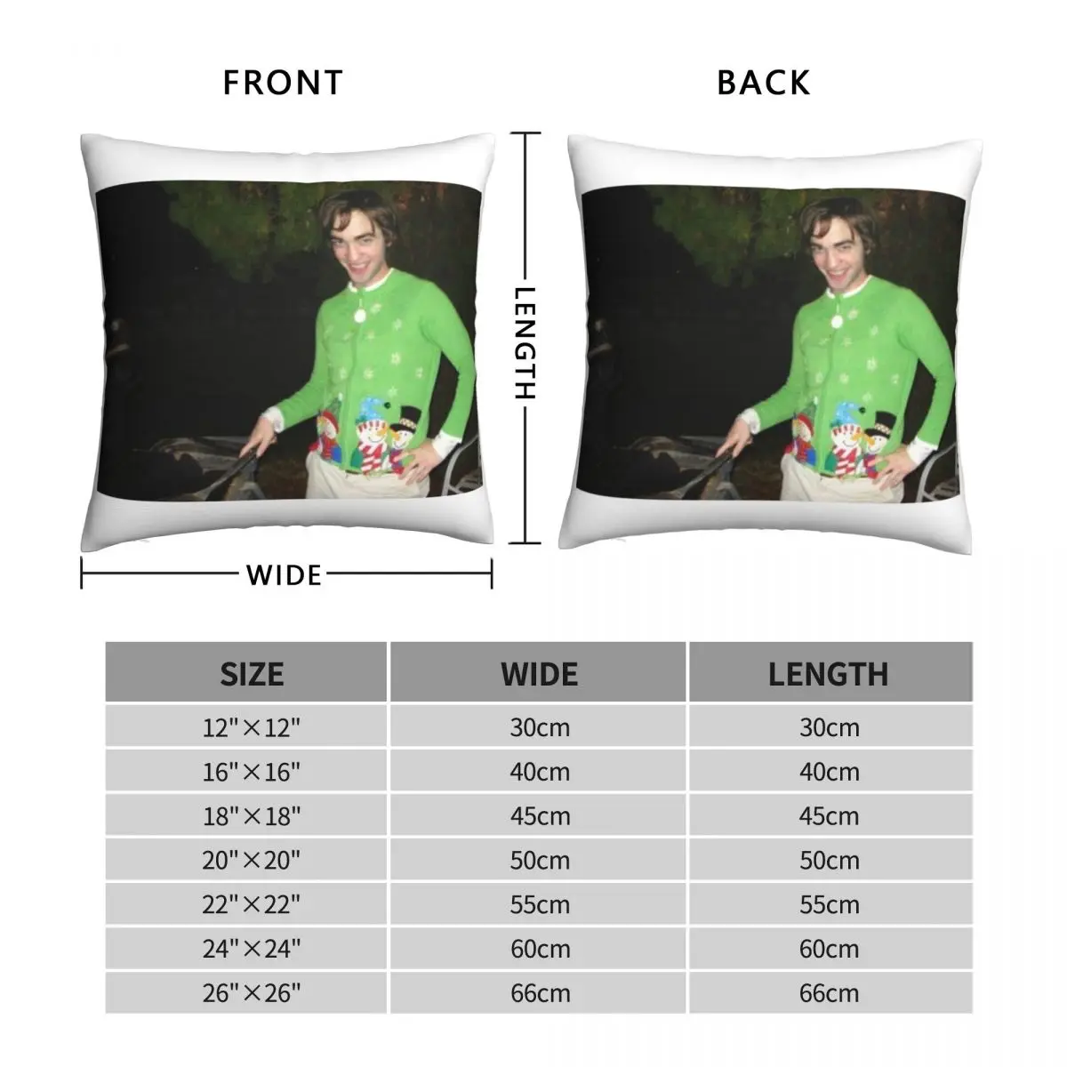 Robert Pattinson Christmas Sweater Square Pillowcase Polyester Linen Velvet Printed Zip Decor Pillow Case Bed Cushion Cover