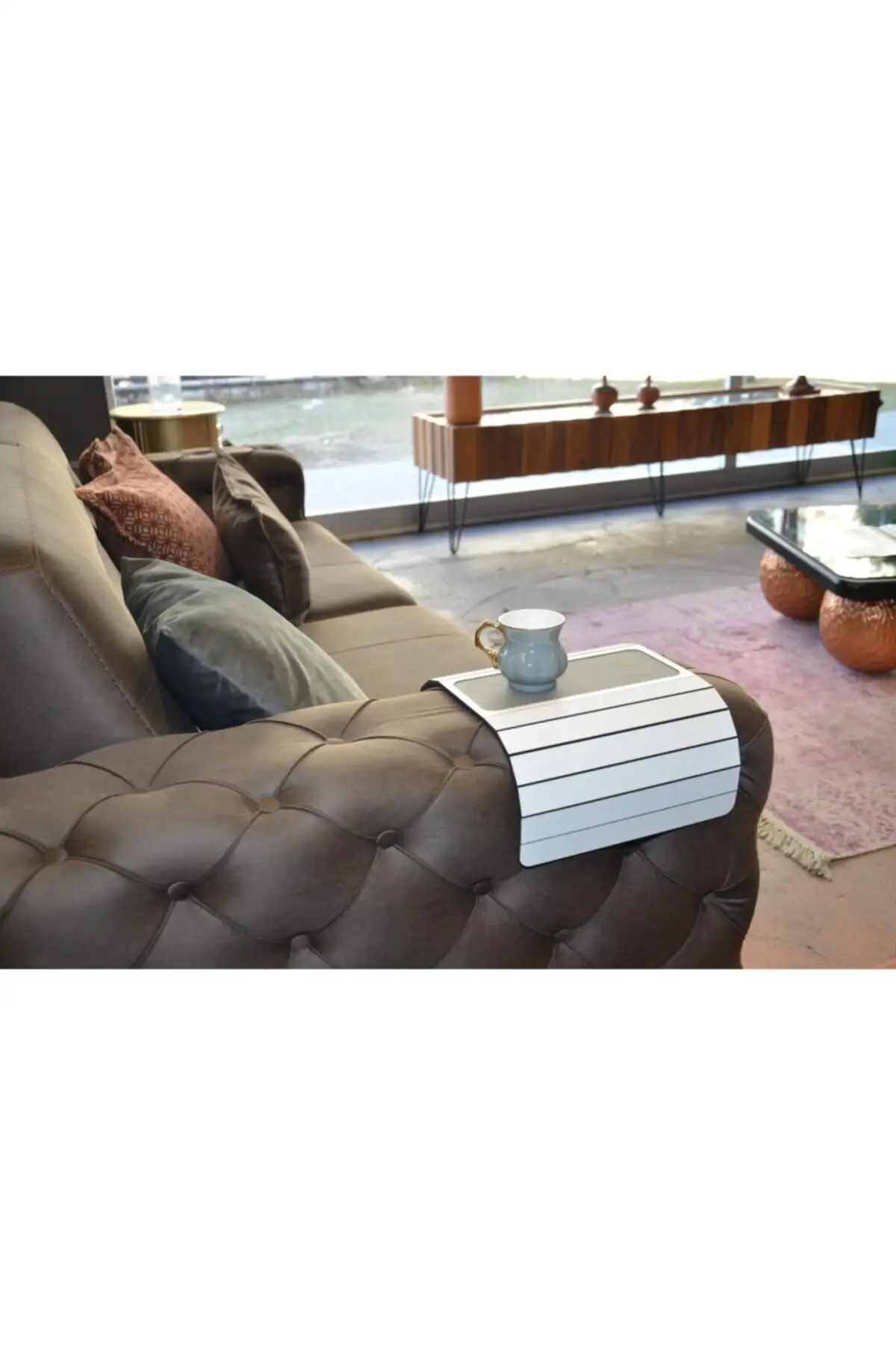 Table basse d'appoint pliante Portable en bois blanc