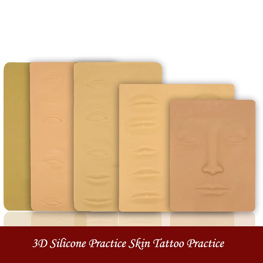 Maquillaje de silicona 3D para practicar la piel, para principiantes, entrenamiento de cara, ojo, labios, piel falsa, tatuaje profesional, suministros de práctica de piel falsa