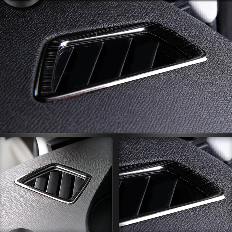 LHD! Car Accessories for Peugeot 3008 5008 GT 2017-2021 Stainless Steel Dashboard Upper Air Vent Outlet Cover Trim 2pcs