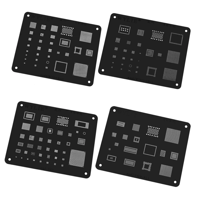 BGA Stencil Soldering for ipad 6/Air2/5/Air/4/3/2/mini/pro 12.9/10.5/9.7 IC Chip Power U2 NAND PCIE Tin Template Reballing Plate