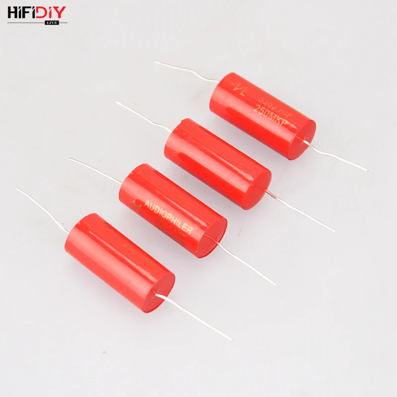 Hifidiy live-capacitor vermelho mkp, "5.6uf 8.2uf 10uf 12uf 15uf 18uf 22uf, divisor de frequência não polar,