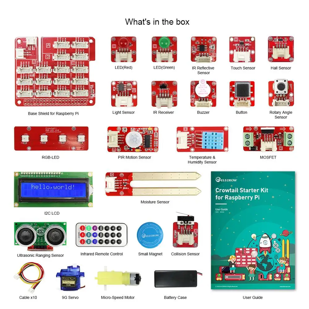 Raspberry Pi DIY Starter Kit Crowtail Starter Kit for Raspberry Pi Electronic Experiments Programming Steam Educational Project