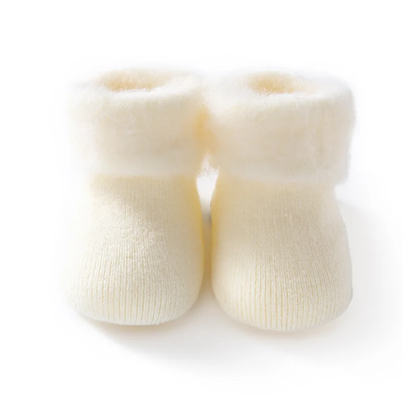 Chaussettes antidérapantes pour bébé, chaussettes pour nouveau-né, garçons et filles, épaisses et chaudes, hiver, 2020