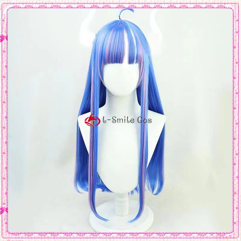 

Anime Ulti Cosplay Wig Blue Pink Mixed Long Straight Heat Resistant Synthetic Hair Halloween Carnival Party Wigs + Free Wig Cap