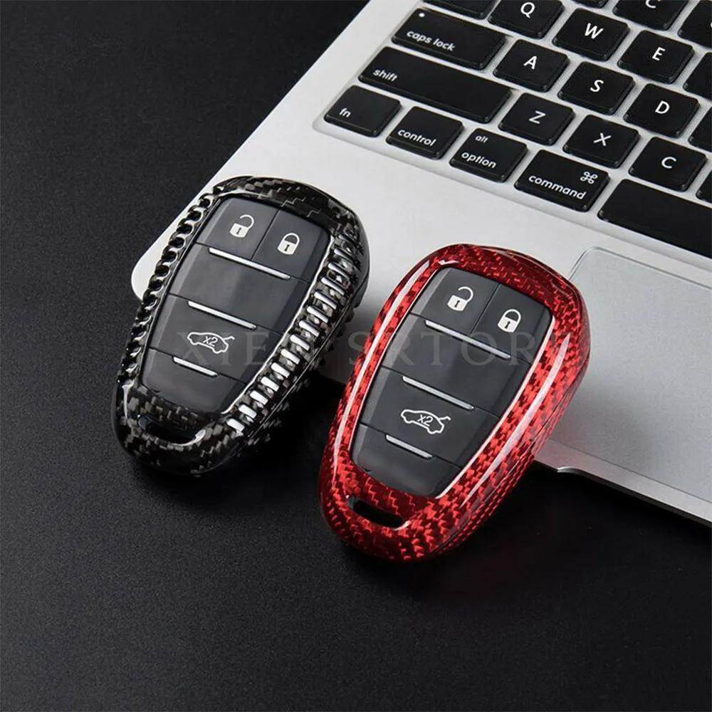 

Real Carbon Fiber Car Keyless Fob Smart Remote Key Cover Case Shell Holder Skin For Alfa Romeo Giulia Stelvio Accessories