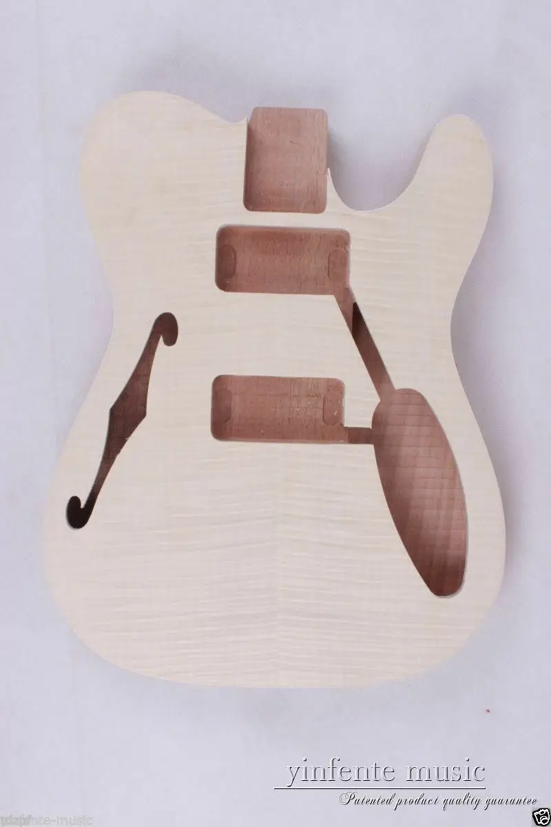 Unfinished Guitar Body Maple wood Cap Semi-Hollow Guitar parts accessories