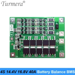 Turmera 4S 40A BMS 14.4V 16.8V 18650 21700 26650 bateria litowa zbalansowana płyta chroniona na wiertło do wkrętarki i reflektor