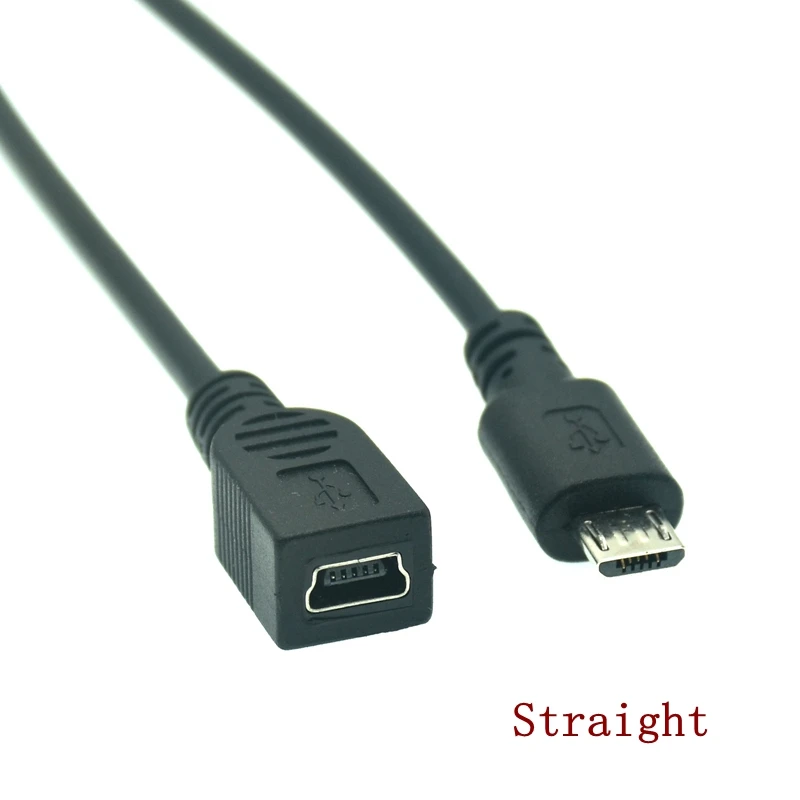 Converter Data Cable 90 Degree Up Down Left Right Angled Micro USB Male To Mini USB Female Adapter Converter Data Cable Line